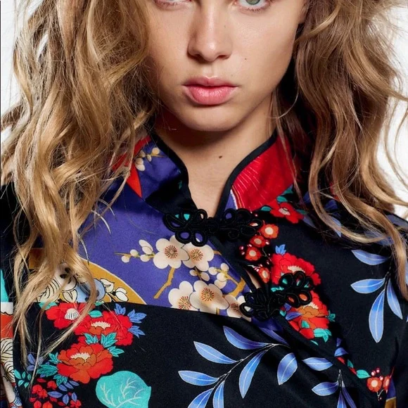 Zara Satin Effect Print Dress - Picture 5 of 9